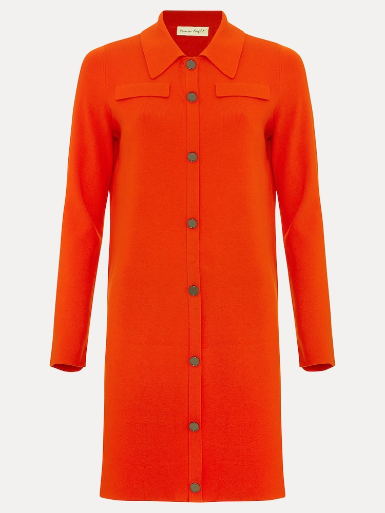 Phase Eight Orange Azealia Fine Knit Collared Tunic Dress - Image 7 of 7
