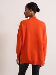 Phase Eight Orange Holly Button Neck Jumper - Image 2 of 3