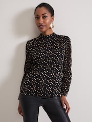 Phase Eight Black Jacey Metallic Blouse - Image 2 of 8