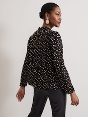 Phase Eight Black Jacey Metallic Blouse - Image 3 of 8