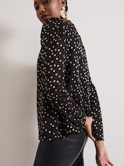 Phase Eight Black Jacey Metallic Blouse - Image 5 of 8