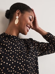 Phase Eight Black Jacey Metallic Blouse - Image 6 of 8