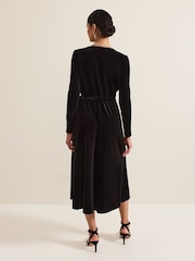 Phase Eight Black Julia Black Velvet Wrap Dress - Image 2 of 6