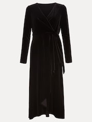 Phase Eight Black Julia Black Velvet Wrap Dress - Image 6 of 6