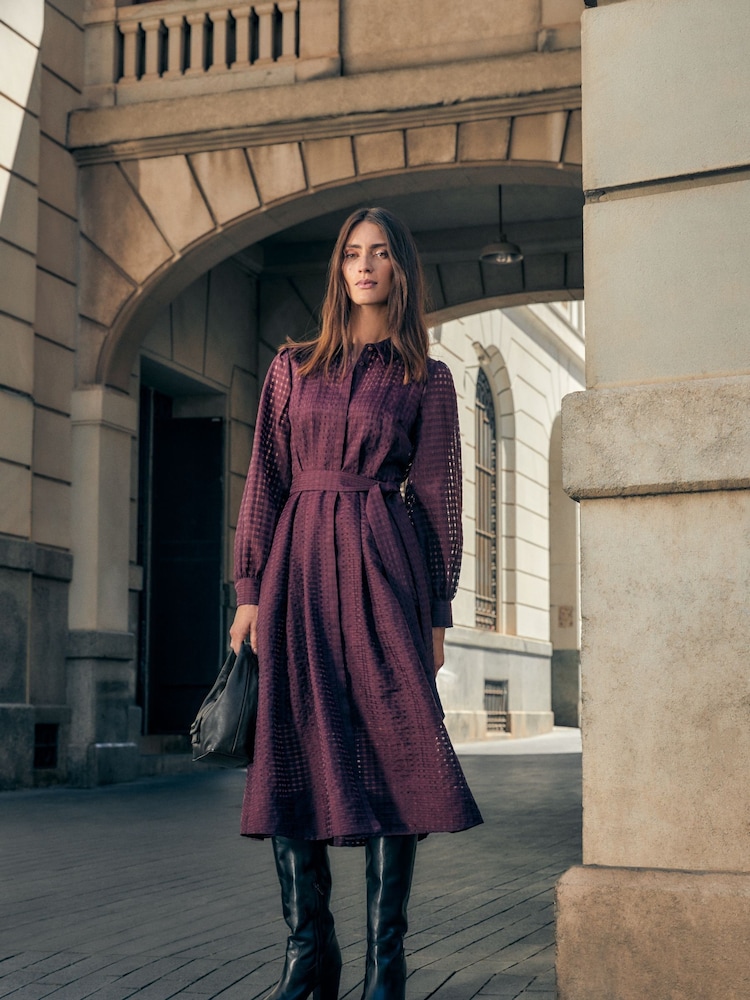 Phase Eight Burgundy Red Natalie Shirt Dress - Image 1 of 11