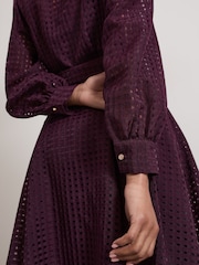 Phase Eight Burgundy Red Natalie Shirt Dress - Image 10 of 11