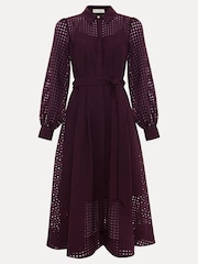 Phase Eight Burgundy Red Natalie Shirt Dress - Image 11 of 11