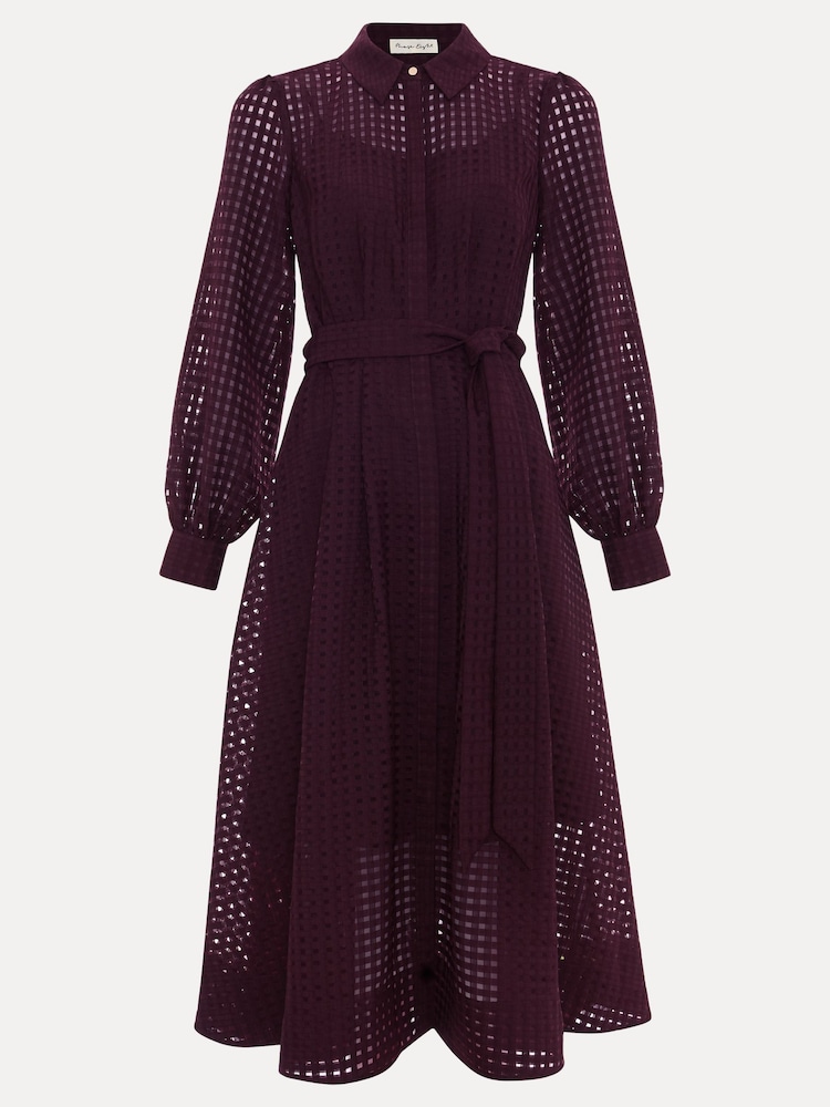 Phase Eight Burgundy Red Natalie Shirt Dress - Image 11 of 11