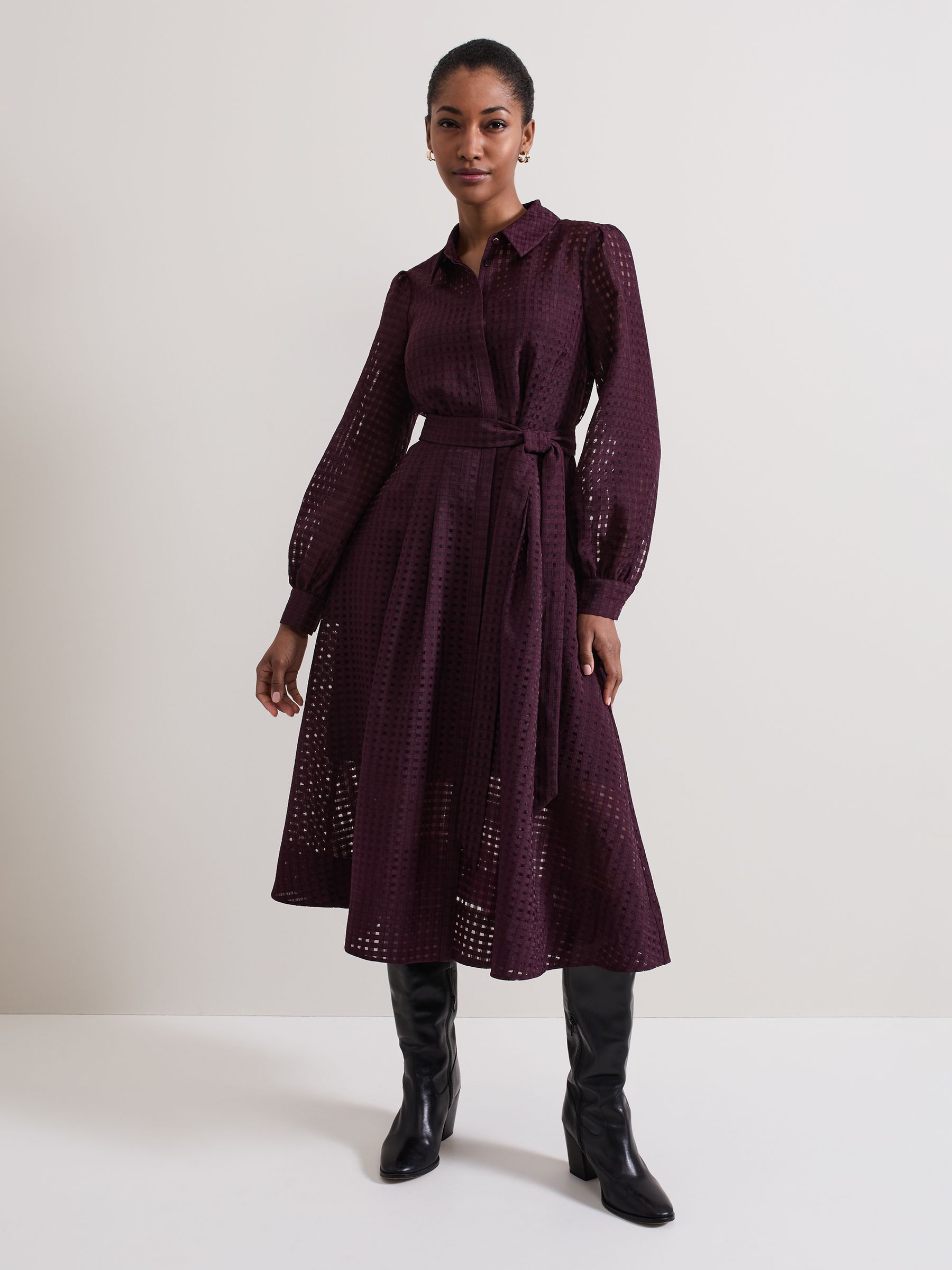 【Phase Eight】日本未入荷！ Natalie Burgundy シャツドレス Buy Phase Eight Burgundy Red Natalie Shirt Dress from the