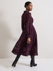 Phase Eight Burgundy Red Natalie Shirt Dress - Image 6 of 11