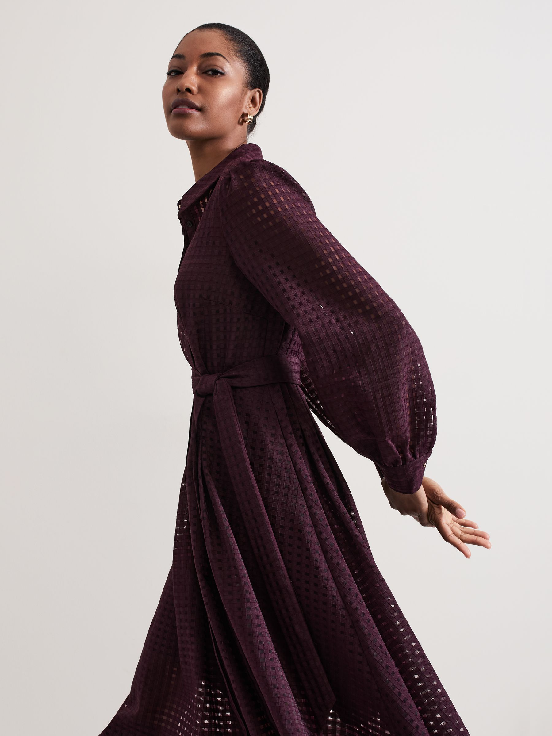 Buy Phase Eight Burgundy Red Natalie Shirt Dress from the