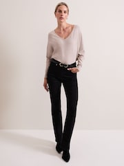 Phase Eight Natural Senita Fine Knit V-Neck Jumper - Image 3 of 7