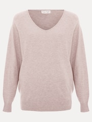 Phase Eight Natural Senita Fine Knit V-Neck Jumper - Image 7 of 7