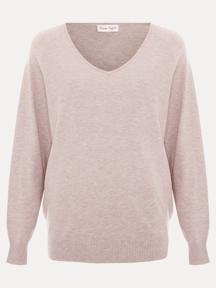 Phase Eight Natural Senita Fine Knit V-Neck Jumper - Image 7 of 7