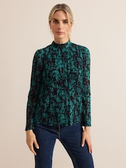 Phase Eight Blue Dina Printed Mesh Top - Image 1 of 6