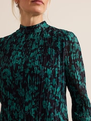 Phase Eight Blue Dina Printed Mesh Top - Image 5 of 6