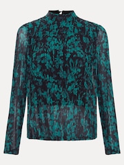 Phase Eight Blue Dina Printed Mesh Top - Image 6 of 6