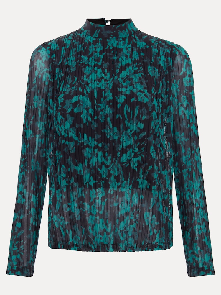 Phase Eight Blue Dina Printed Mesh Top - Image 6 of 6