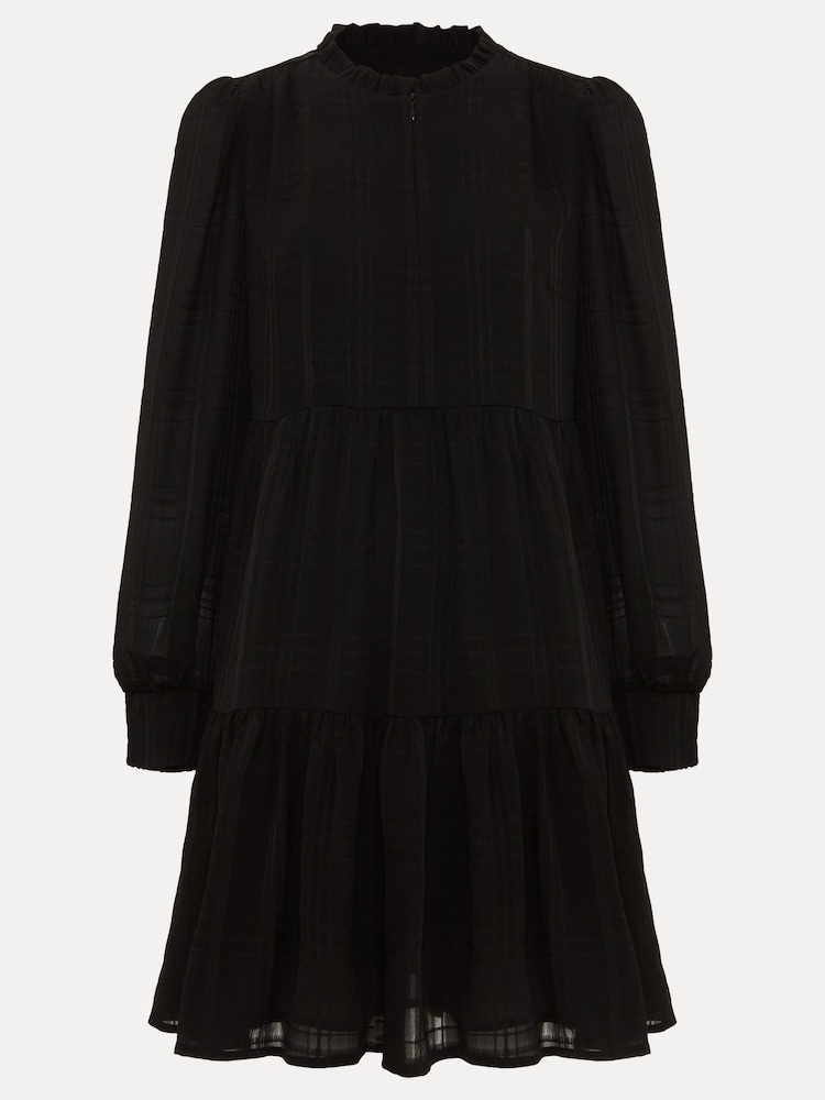 Phase Eight Black Shreya Check Swing Mini Dress - Image 2 of 5