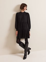 Phase Eight Black Shreya Check Swing Mini Dress - Image 3 of 5