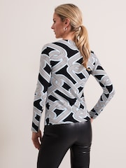 Phase Eight Black Sofiana Chain Print Top - Image 2 of 6