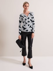 Phase Eight Black Sofiana Chain Print Top - Image 3 of 6