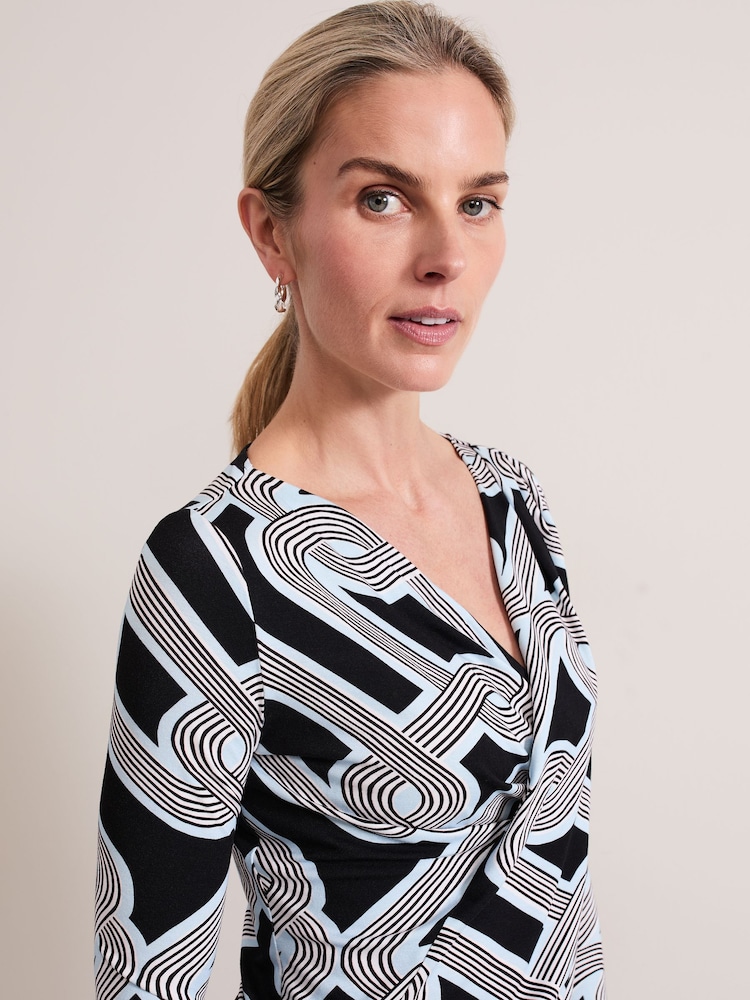 Phase Eight Black Sofiana Chain Print Top - Image 6 of 6