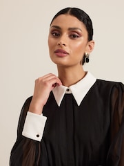 Phase Eight Black Nerissa Collar Shirt Jumpsuit - Image 4 of 7