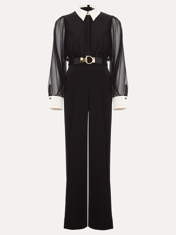 Phase Eight Black Nerissa Collar Shirt Jumpsuit - Image 7 of 7