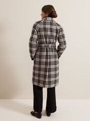 Phase Eight Black Petite Cassie Check Wool Coat - Image 2 of 7