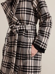 Phase Eight Black Petite Cassie Check Wool Coat - Image 6 of 7