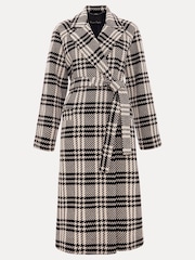 Phase Eight Black Petite Cassie Check Wool Coat - Image 7 of 7