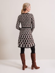 Phase Eight Black Josie Jacquard Fit and Flare Swing Dress - Image 3 of 7