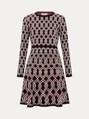 Phase Eight Black Josie Jacquard Fit and Flare Swing Dress - Image 7 of 7