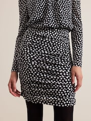 Phase Eight Black Teodroa Spot Mini Ruched Dress - Image 4 of 7
