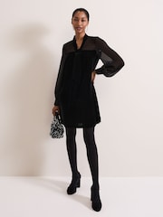 Phase Eight Black Seraphine Black Velvet Tunic Dress - Image 3 of 6