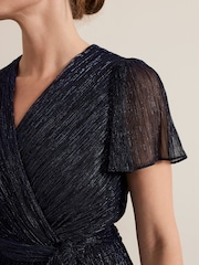 Phase Eight Blue Petite Stella Plisse Jumpsuit - Image 5 of 6