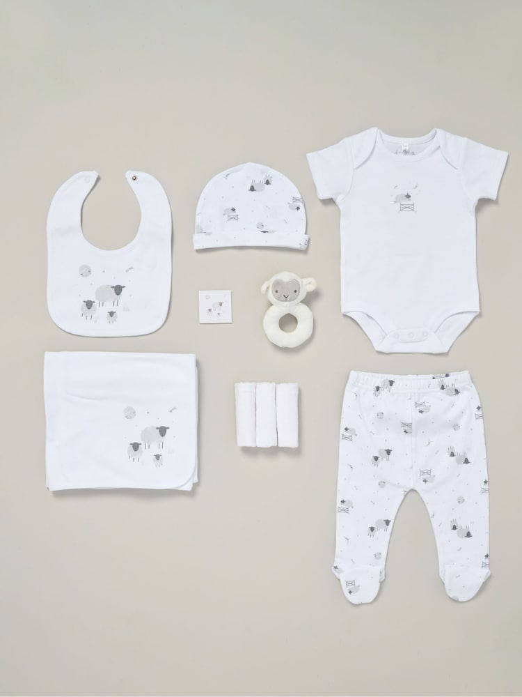 Rock-A-Bye Baby Boutique Pink 100% Cotton Print Gift Set 10 Piece - Image 1 of 6