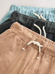 Charcoal Grey/Blue/Tan Brown Lightweight Jersey Shorts 3 Pack (3mths-7yrs) - Image 6 of 7