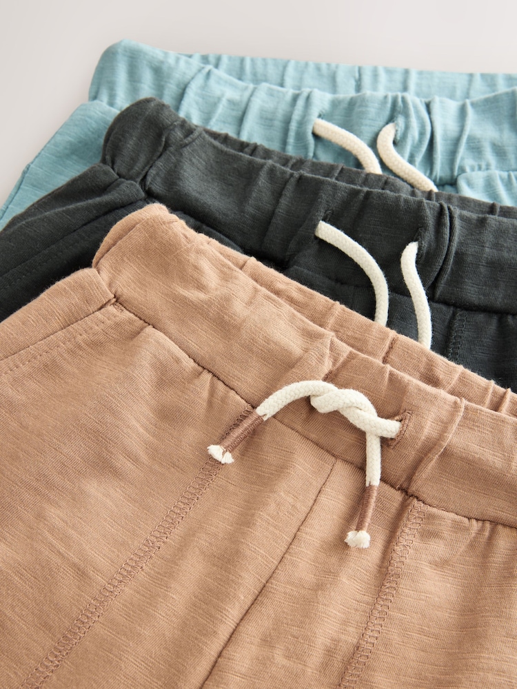 Charcoal Grey/Blue/Tan Brown Lightweight Jersey Shorts 3 Pack (3mths-7yrs) - Image 6 of 7