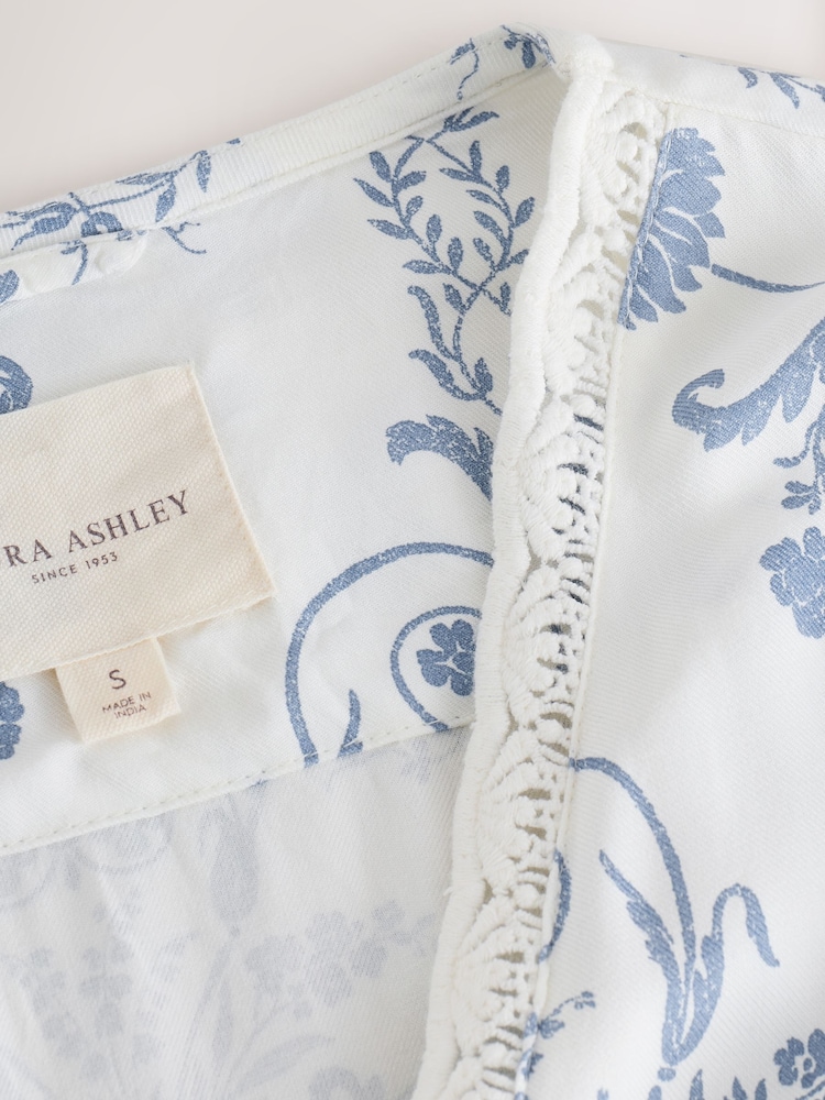 Laura Ashley Blue Josette Dressing Gown - Image 6 of 6