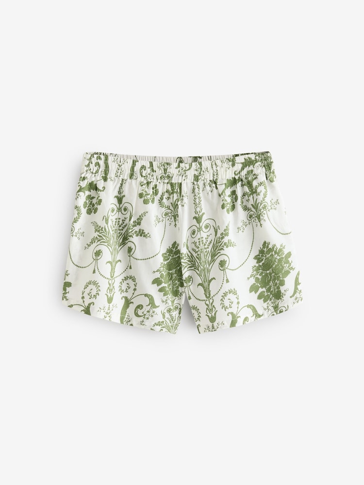 Groen - Laura Ashley 100% Cotton Josette Short Set Button Through Pyjamas - Image 9 of 12