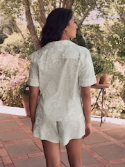 neutre - Laura Ashley pyjama court boutonné 100coton Josette - Image 2 de 10