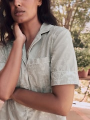 neutre - Laura Ashley pyjama court boutonné 100coton Josette - Image 3 de 10