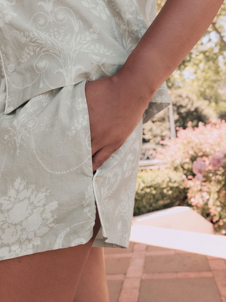 neutre - Laura Ashley pyjama court boutonné 100coton Josette - Image 4 of 10