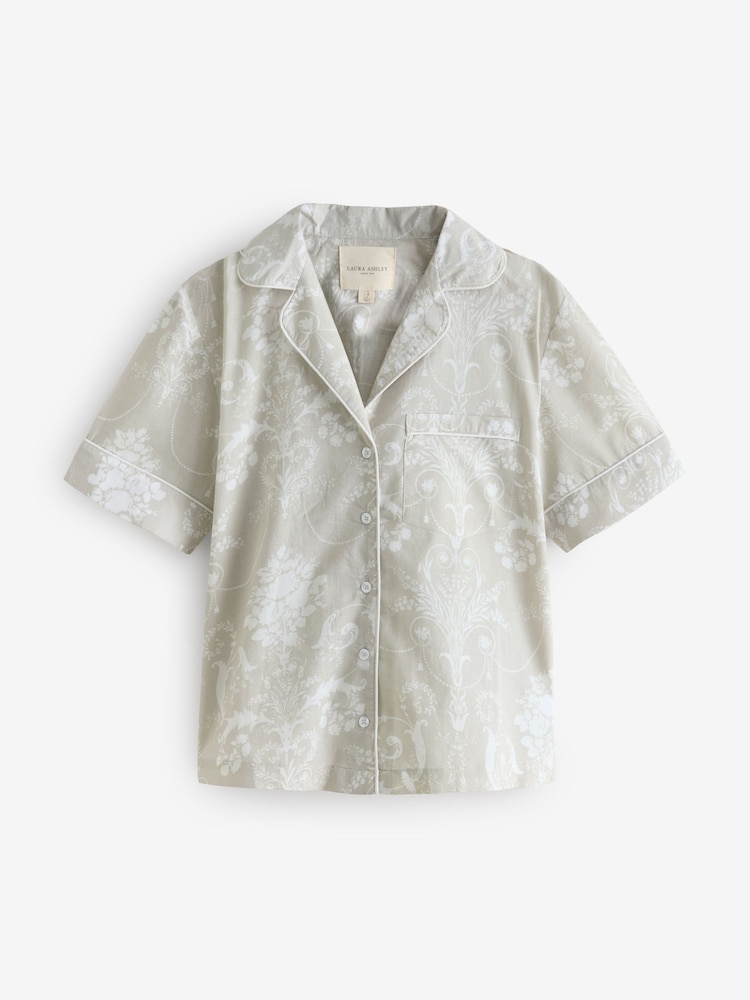 neutre - Laura Ashley pyjama court boutonné 100coton Josette - Image 6 of 10
