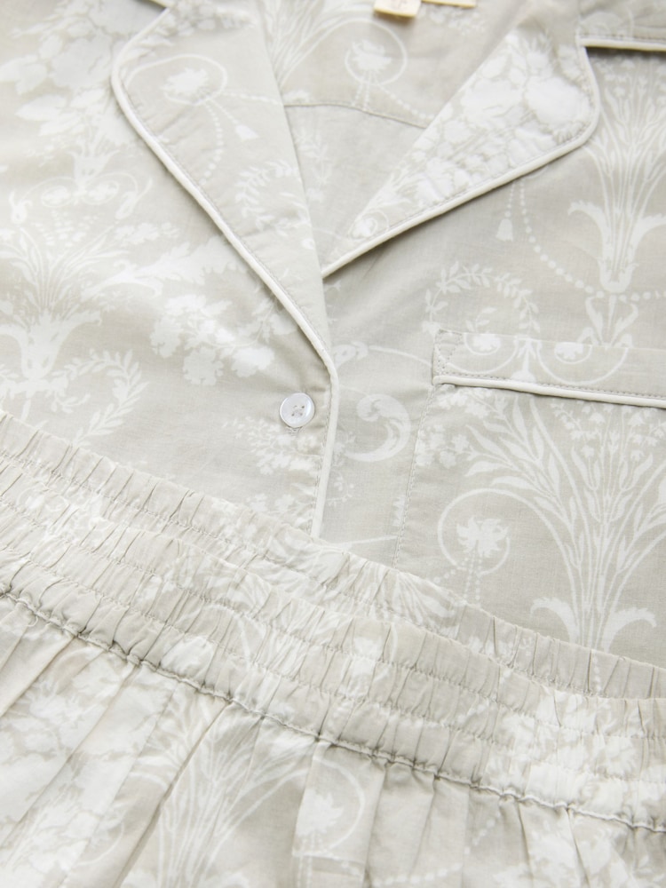 neutre - Laura Ashley pyjama court boutonné 100coton Josette - Image 9 of 10
