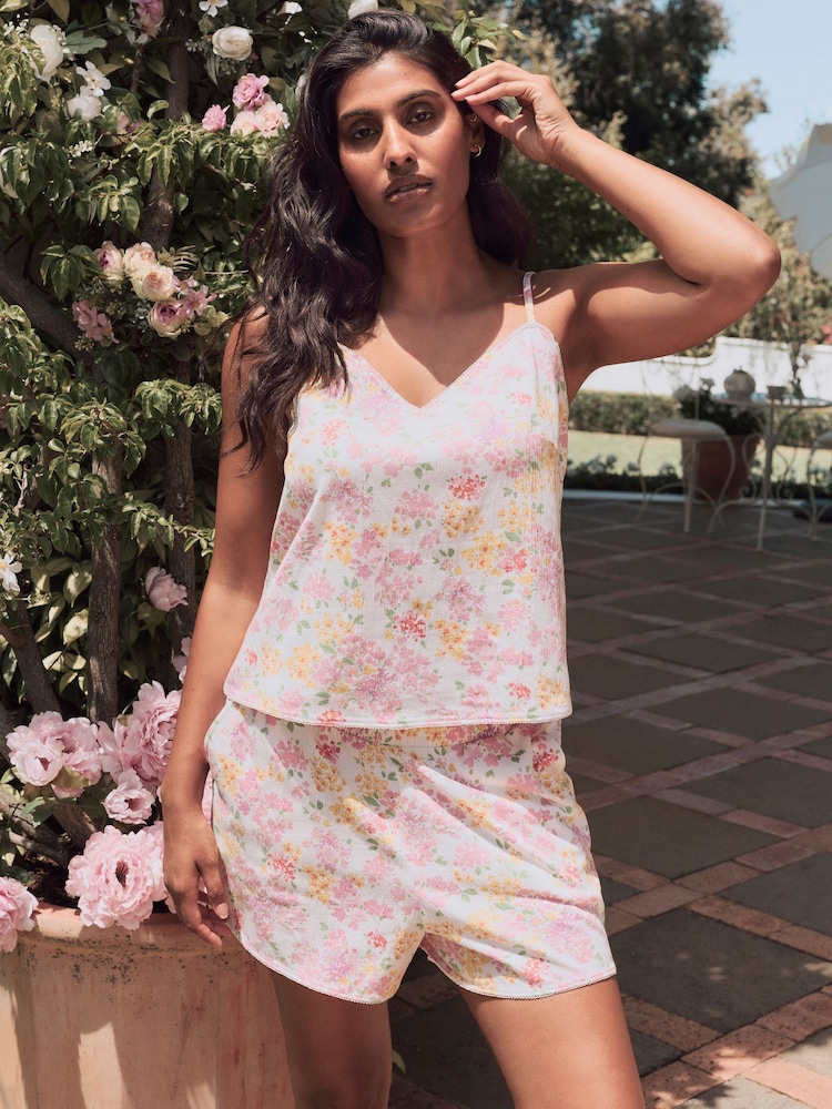 Laura Ashley Yellow Amelie Stripe Cami Short Pyjamas - Image 2 of 7 Laura Ashley Yellow Amelie Stripe Cami Short Pyjamas - Image 2 of 7