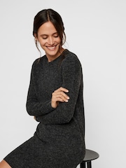 VERO MODA Black Soft Touch Round Neck Knitted Jumper Dress - Image 3 of 5