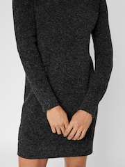 VERO MODA Black Soft Touch Round Neck Knitted Jumper Dress - Image 4 of 5
